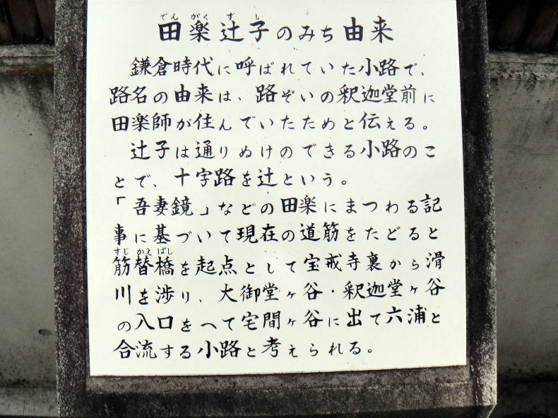 田楽辻子案内板