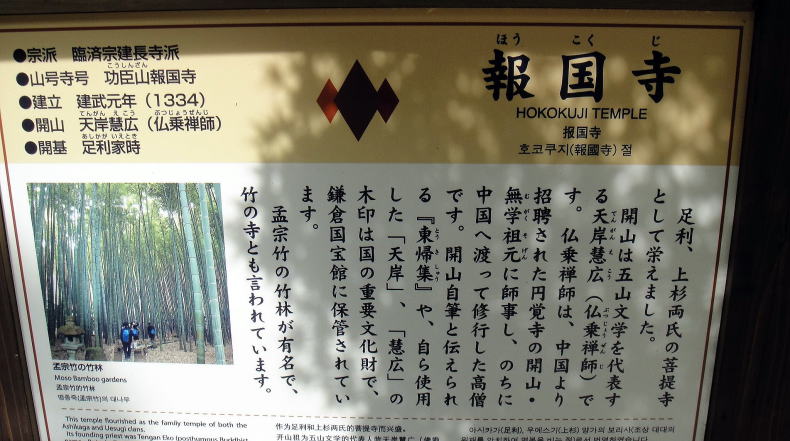報国寺案内板