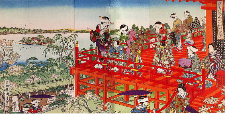 中古倭風俗旧幕大藩の姫君上野清水御花見之図