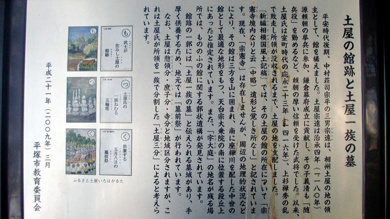 土屋の館跡と一族の墓